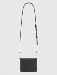 Black Mini Leather Tone On Tone Crossbody Bag - FINAL SALE