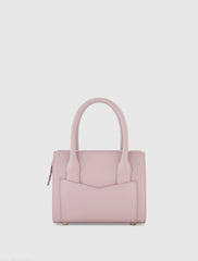 Purple Small Leather Tote Bag With Gold Hardware - FINAL SALE